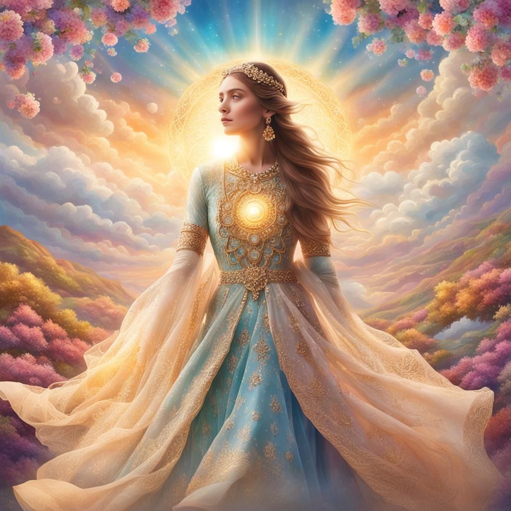 Radiant Figure in Divine Light: Inner Journey