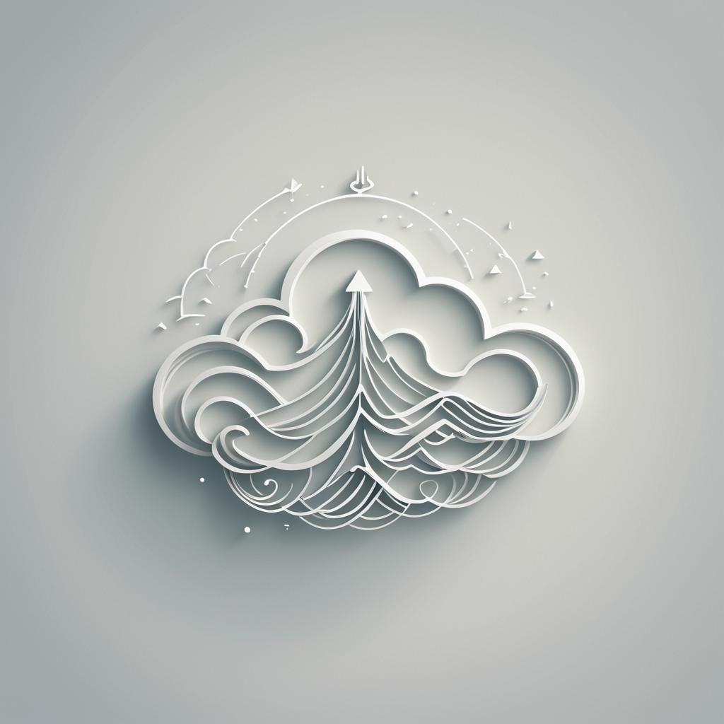 Modern Cloud Logo with Wi-Fi Waves in Pastel Hues