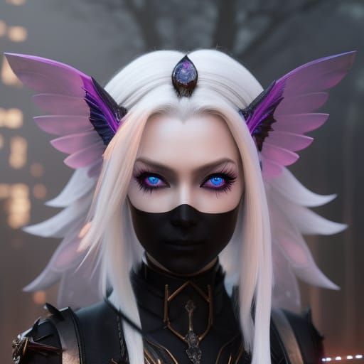 Gothic Fairy with Black Mask Concept Art