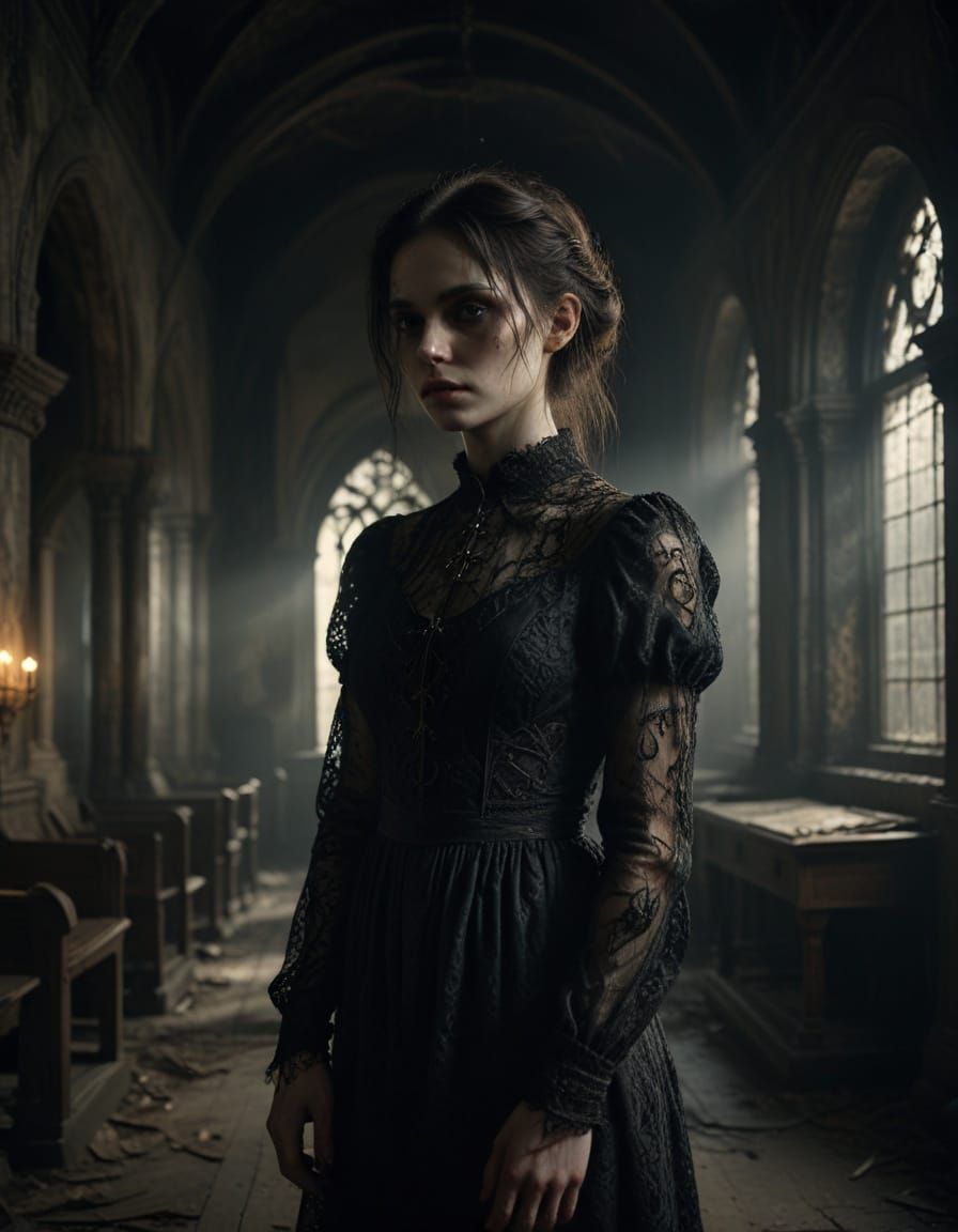 Horror woman:
Outfit: Gothic and eerie with ripped lace dresses, dark velvet coats, and faux blood stains or spider web ...