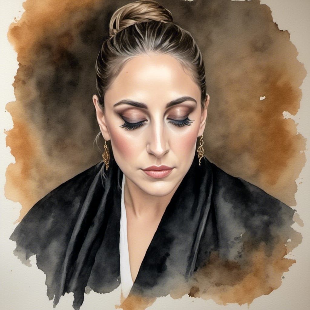 Watercolor Portrait of Person in Court Robes