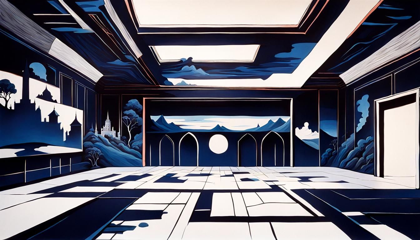 Distorted Irish Castle Silhouette in Burtonesque Style