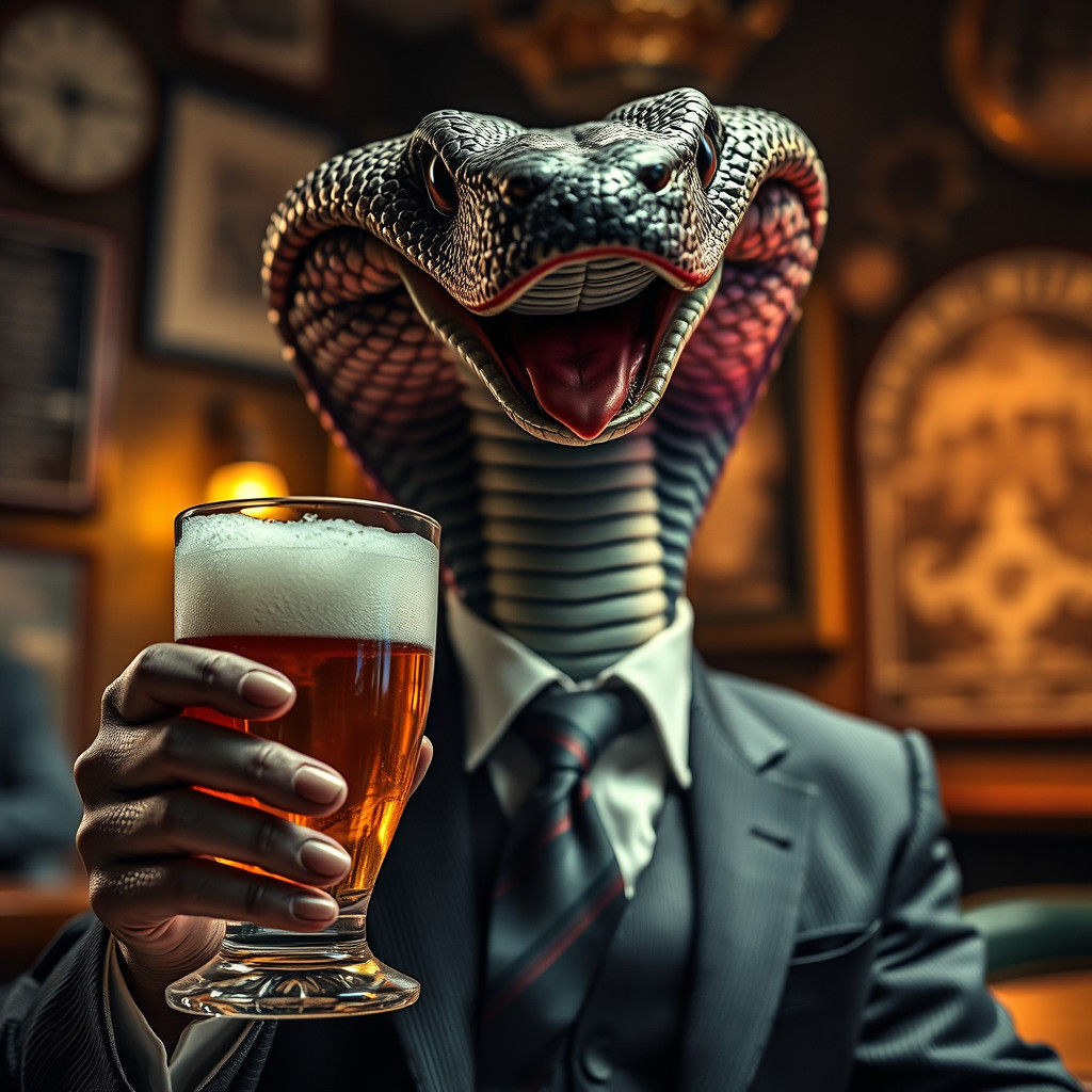 King Cobra in a Suit at the Pub
