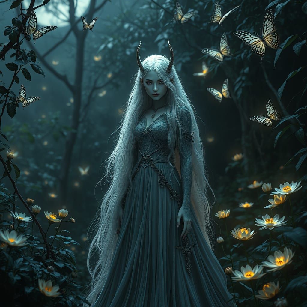 Enchanted Elven Queen in Forgotten Garden