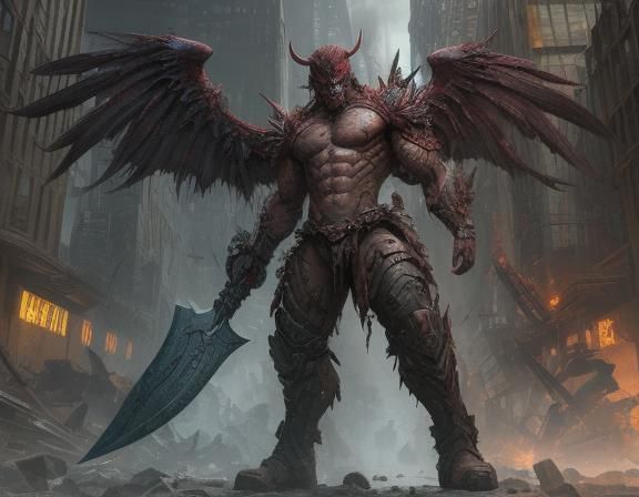 Dystopian Half-Demon Warrior Defends Crumbling City