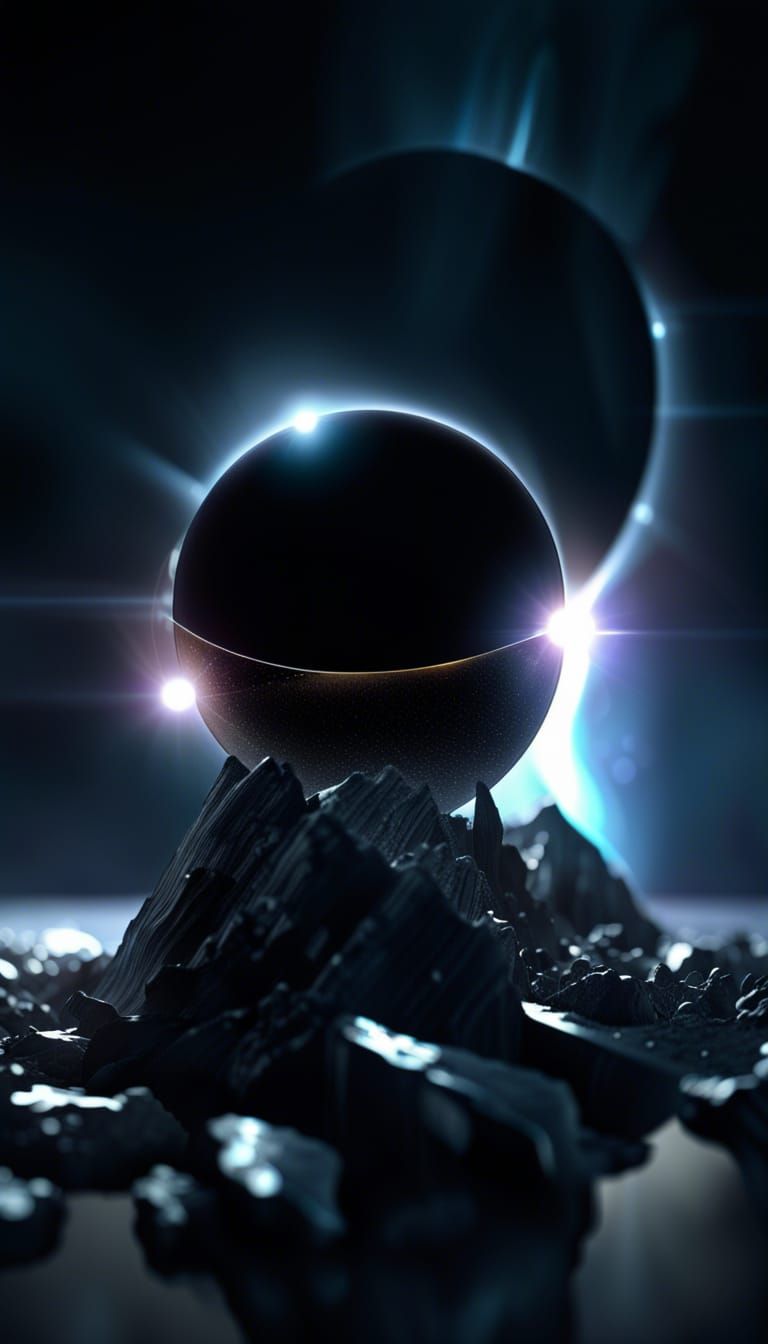 Obsidian Crystal During Total Solar Eclipse