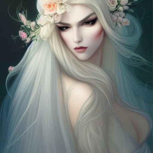 Androgynous God as Bride: Digital Art Portrait