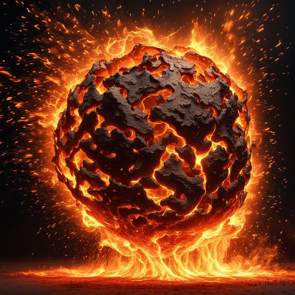 Dramatic Molten Metal Dance in Fiery Light