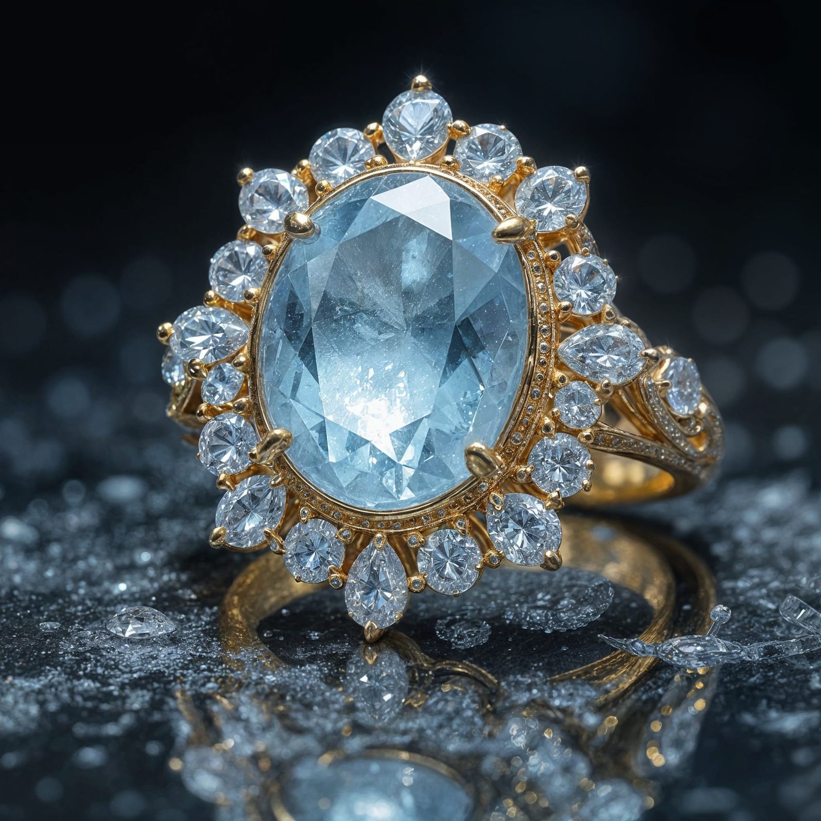 Icy Jewel Ring: Magnificent Classical Painting