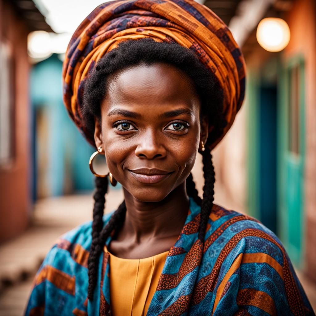 Confident African Woman in Luxurious Studio Portrait