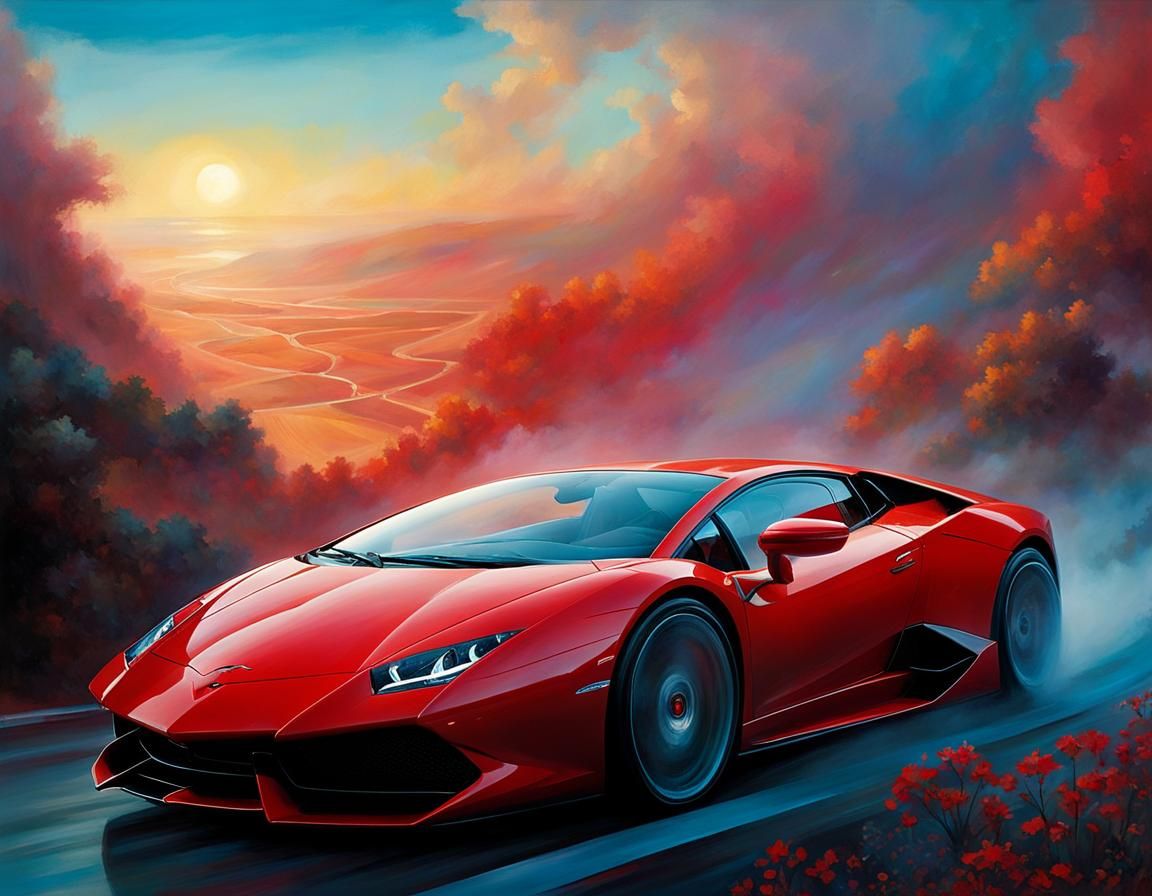 Lamborghini Races Through Dreamlike Mediterranean Haze