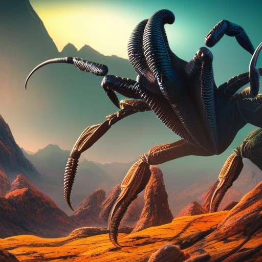 Mystic Alien Creatures on a Spectral Alien Planet