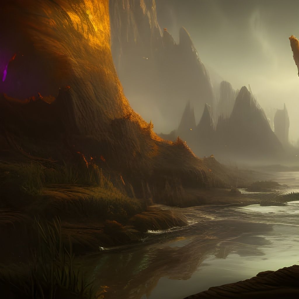 Fantastical Black Water Matte Painting