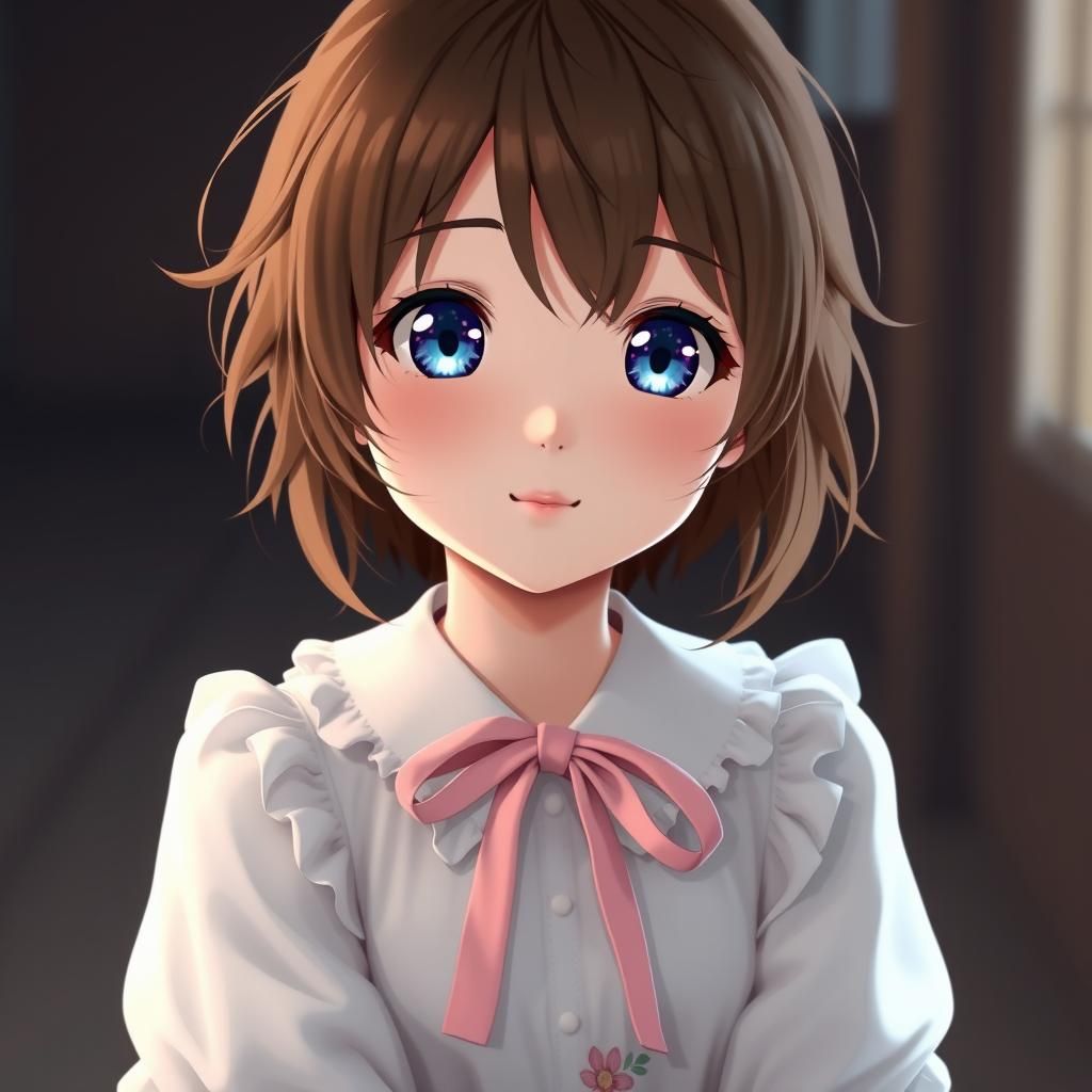 Anime Girl Portrait in Ultra-Fine Digital Art Style
