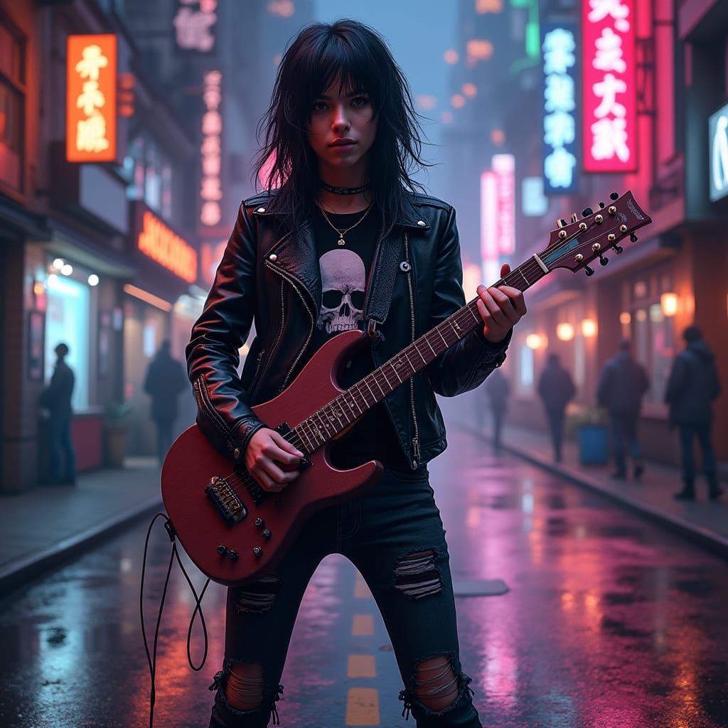 Gritty City Rebel Shreds with Electric Guitar