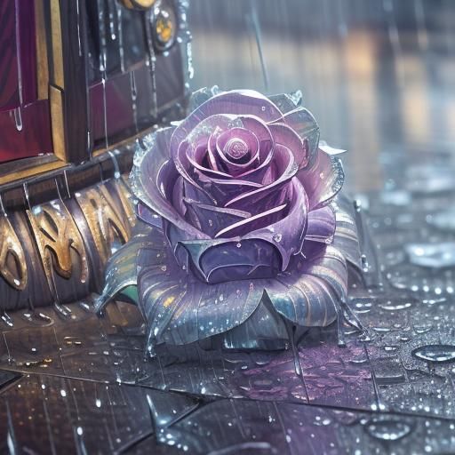 Westminster Rose on Rain-Slicked Street: Hyperrealistic 16k ...