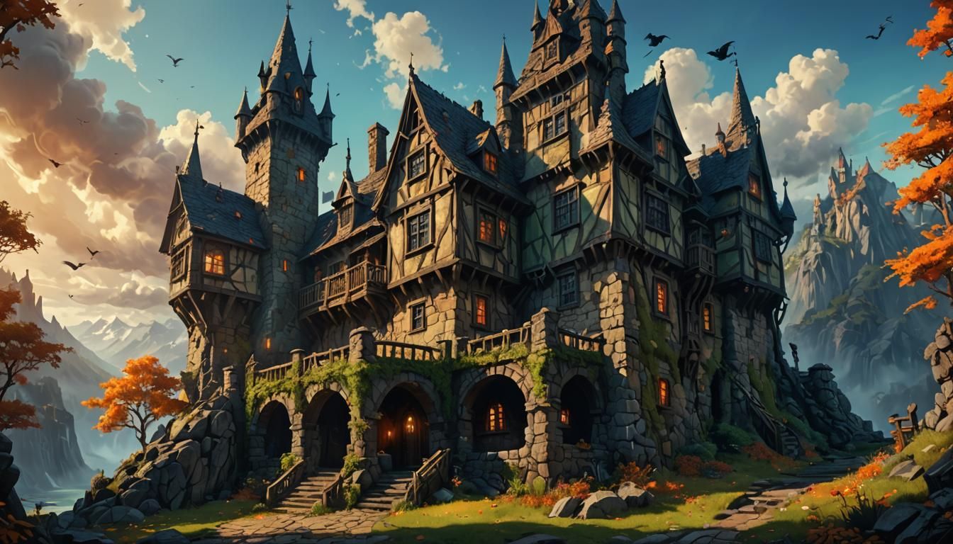 Hyperrealistic Witches Castle Concept Art