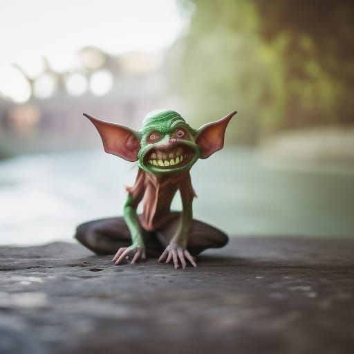 Realistic Goblin Under Bridge: Professional Photography