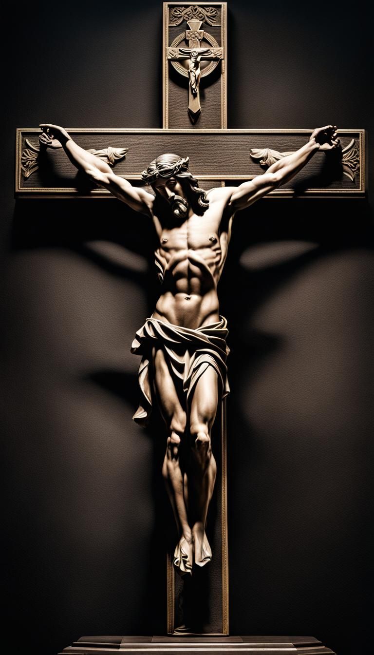 Jesus on the Cross: Hyperrealistic Cinematic Depiction