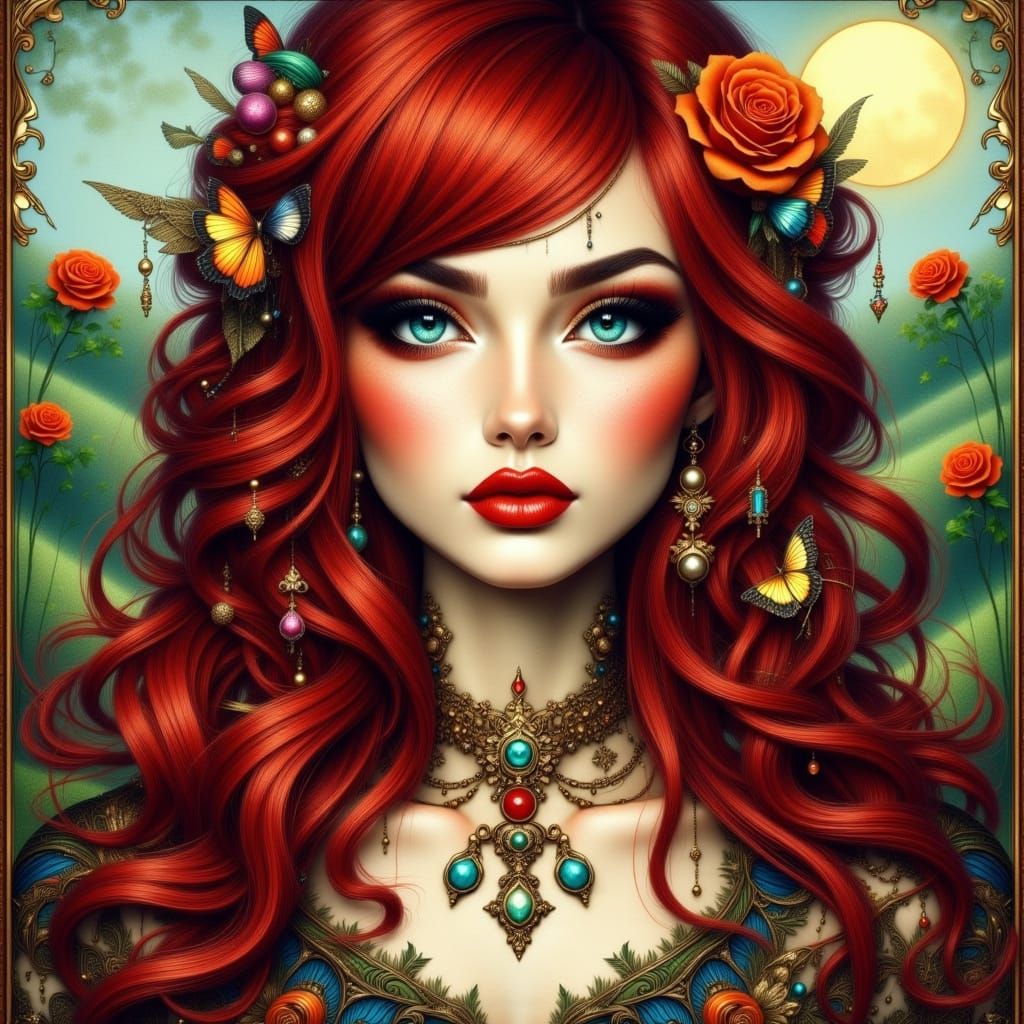 Striking Portrait of a Redhead Woman