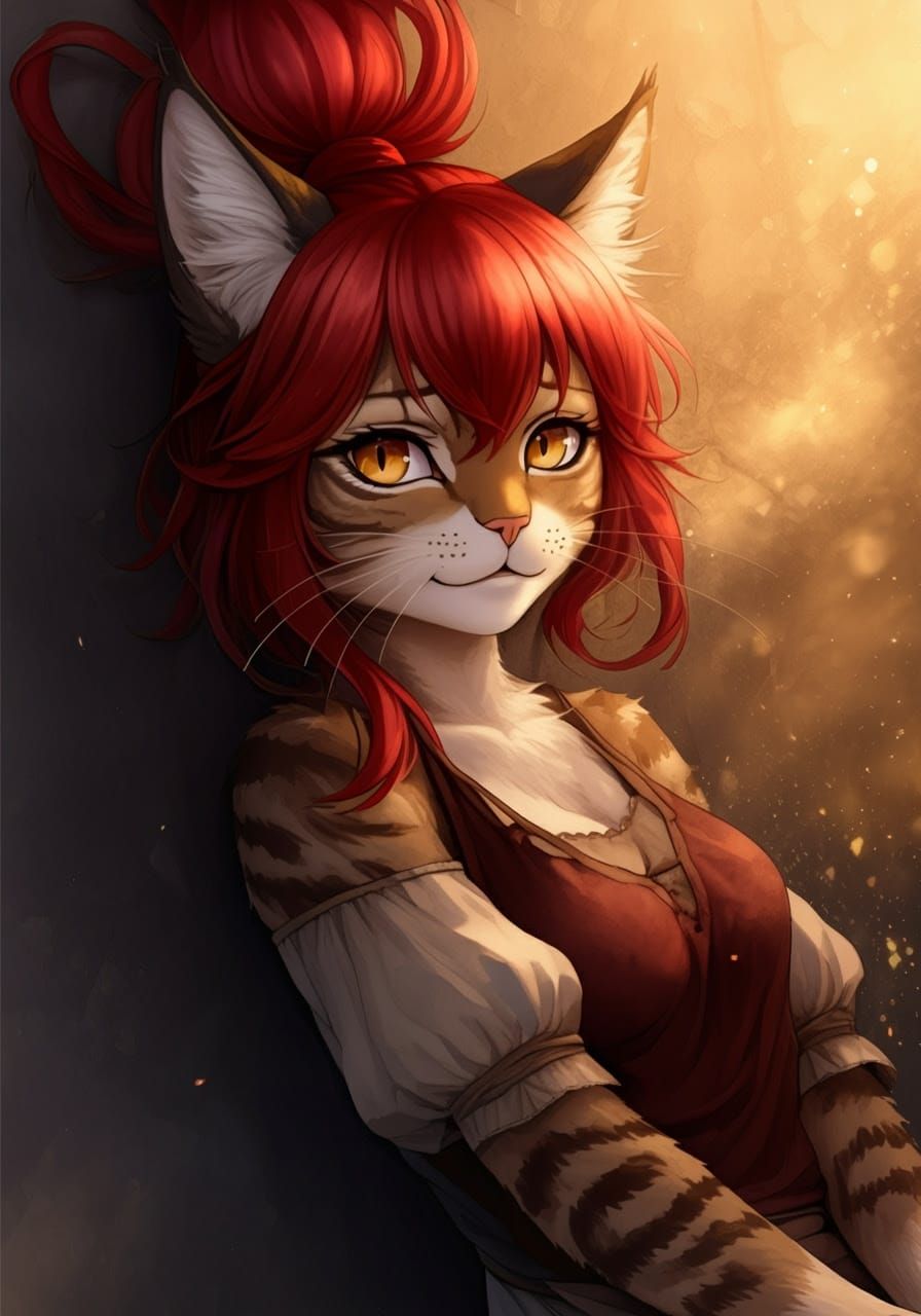 Dreamy Cat in Whimsical Fantasy Portrait