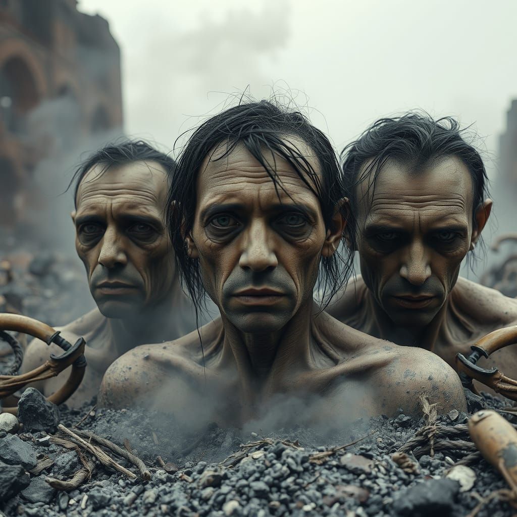 Fading Human Emotions in Post-Apocalyptic Landscape