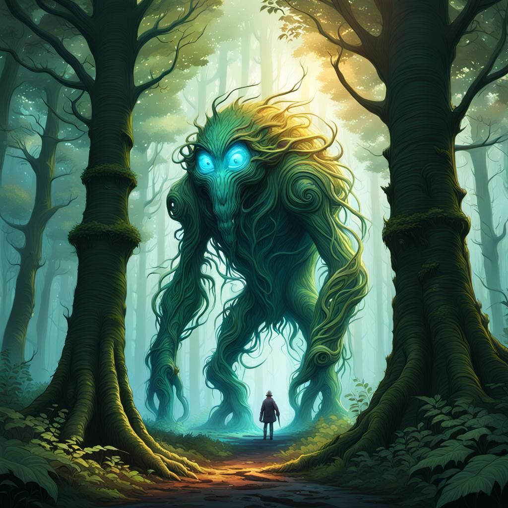 Mystical Forest Creature in Fantasy Concept Art Style