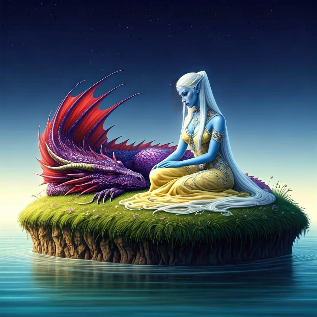 Ethereal Elf Maiden in Fantasy Realm