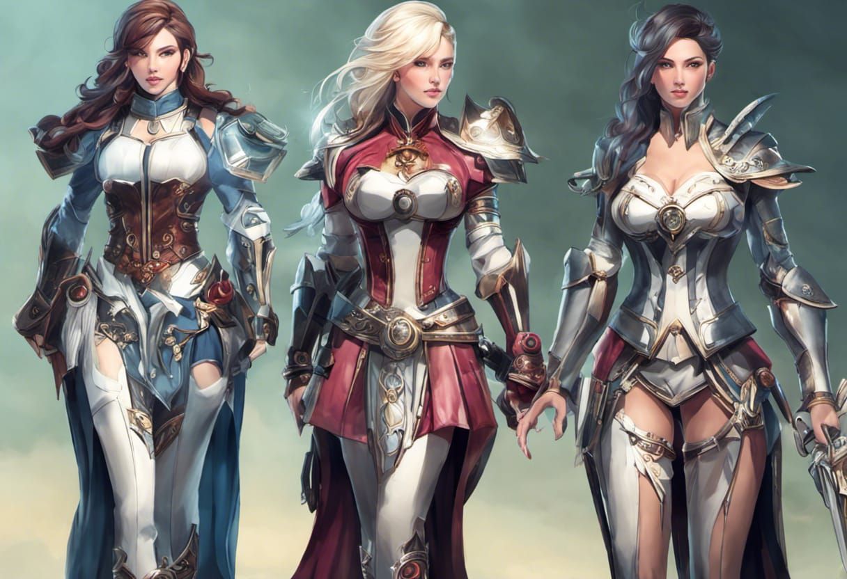 Three women fighters (Comic Art)  3