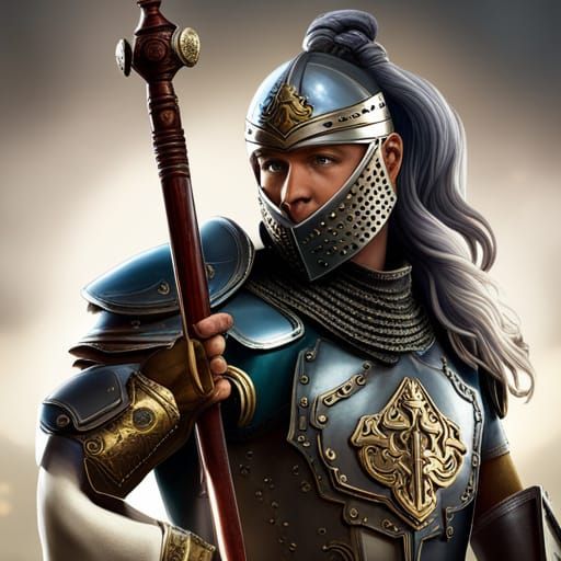 Detailed Knight Portrait in Shining Armour