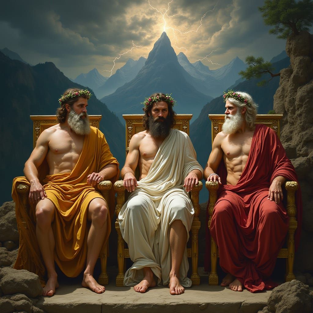 Three Ancient Greek Gods of Olympus