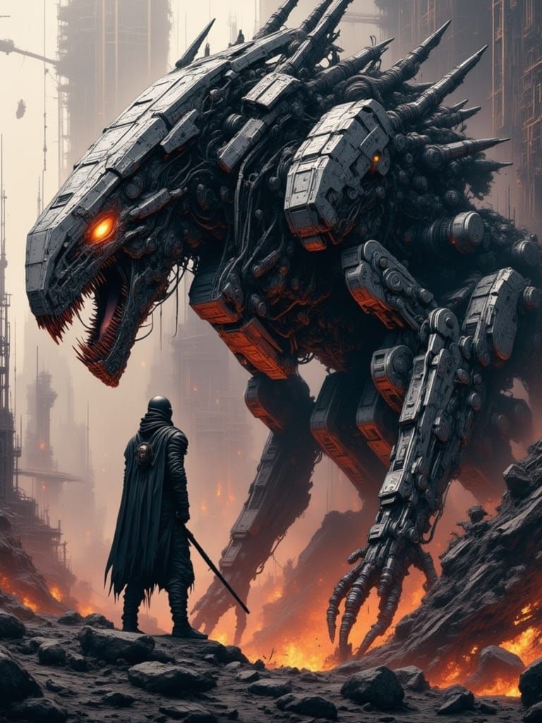 Xenomorph Versus Predator in Cyberpunk Pirate Style