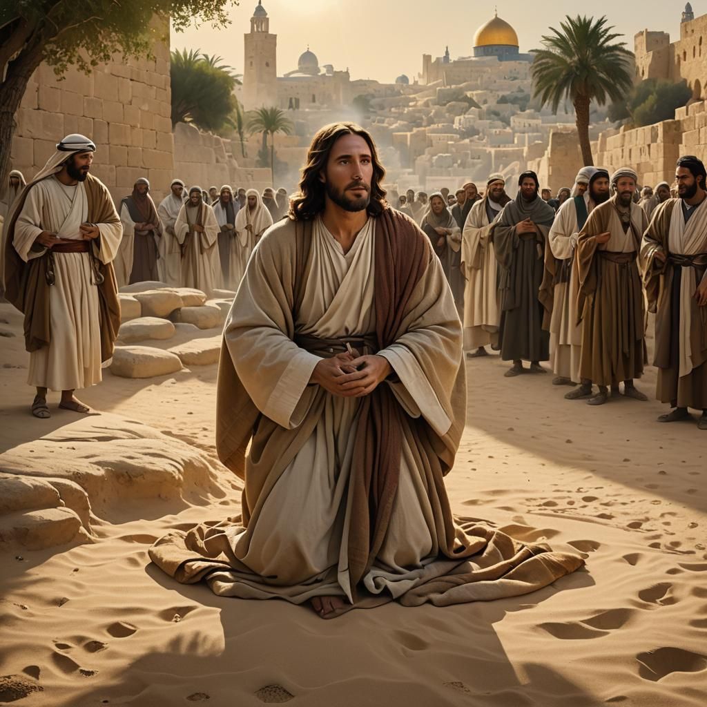 Jesus in Jerusalem: Mystical Digital Painting