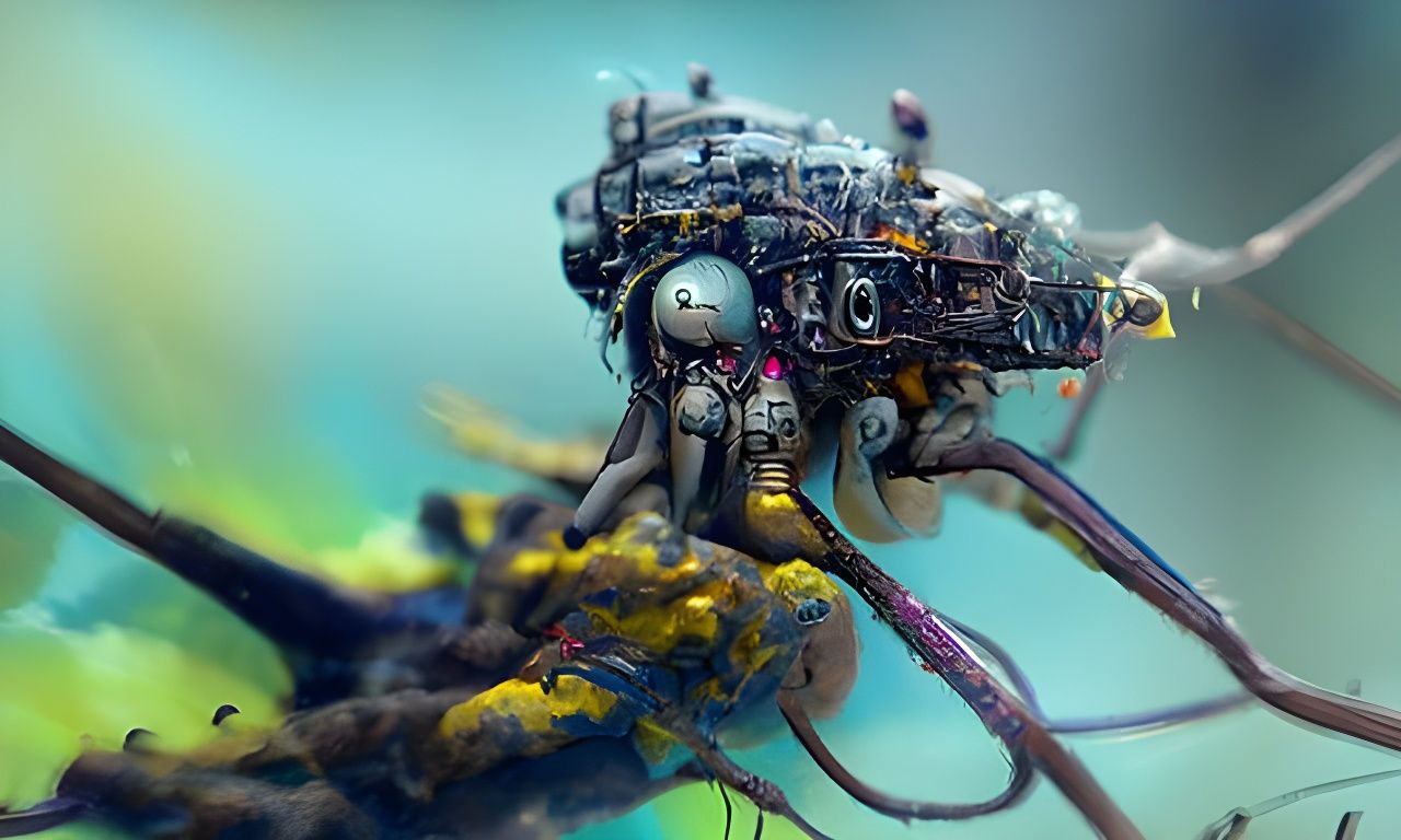 Steampunk Spaceship in Pastel Tones, Digital Illustration