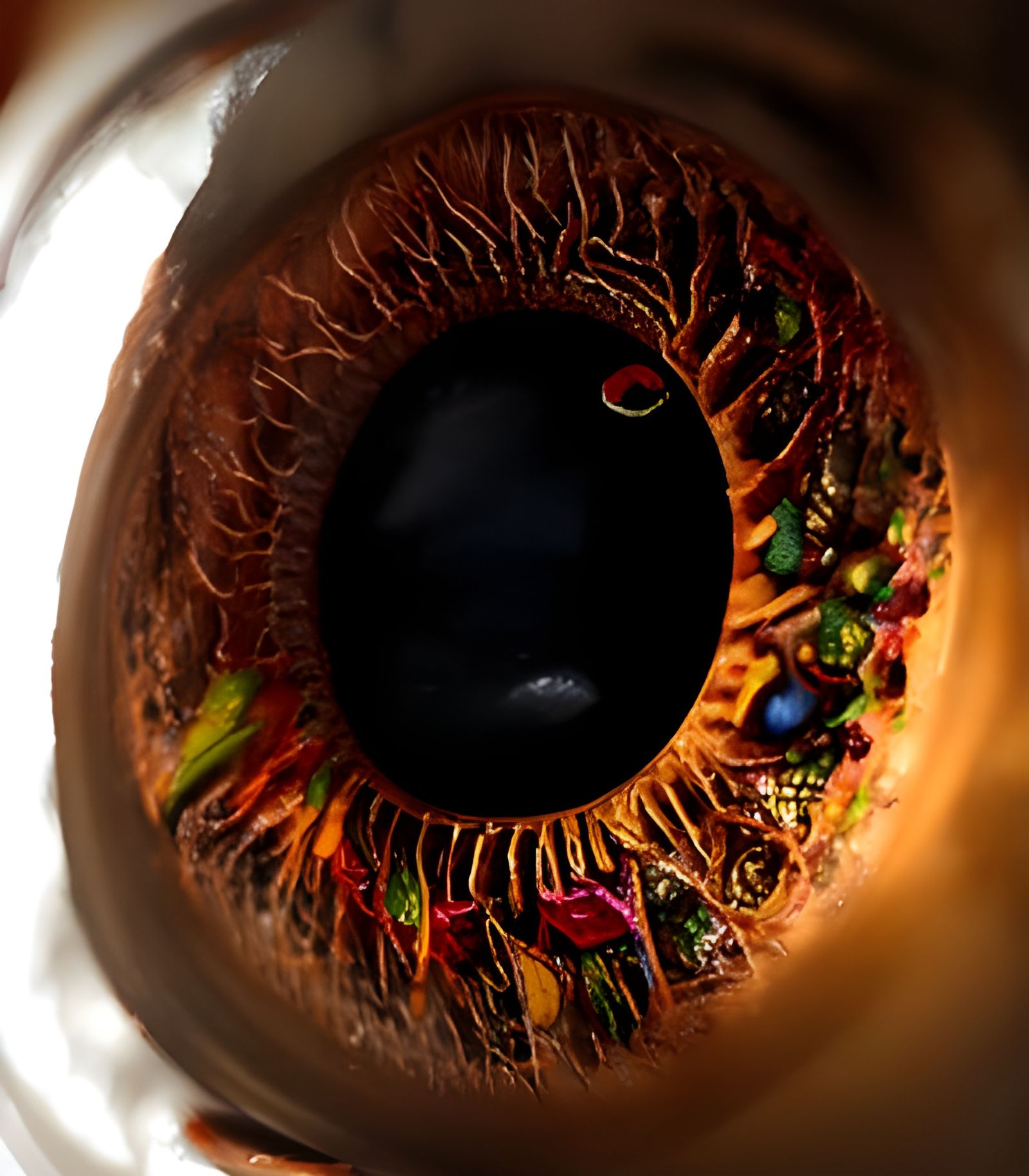 Psychedelic Eye Close-up: Photorealistic Pencil Sketch