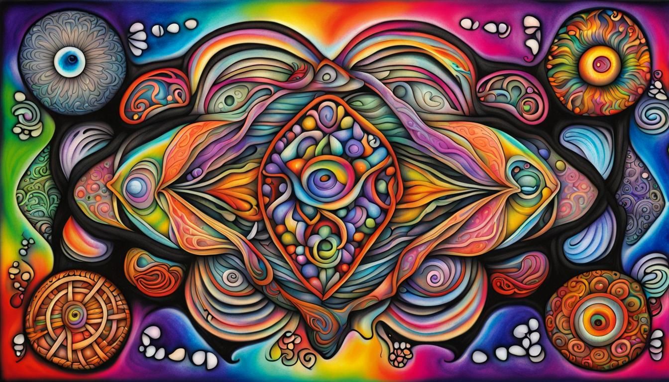 Healing Anthropomorphic Dream Emitting Love in Graffiti Art