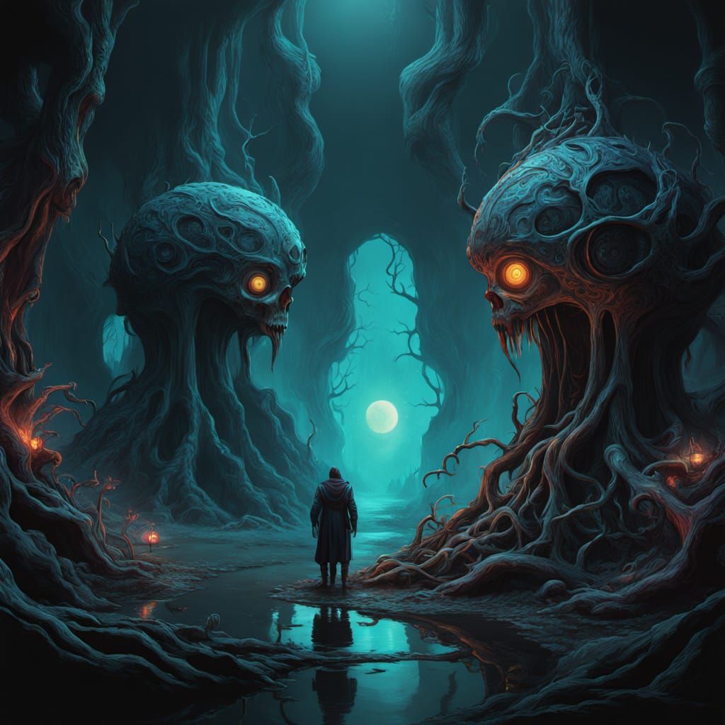 Ethereal Entity in Subterranean Chamber