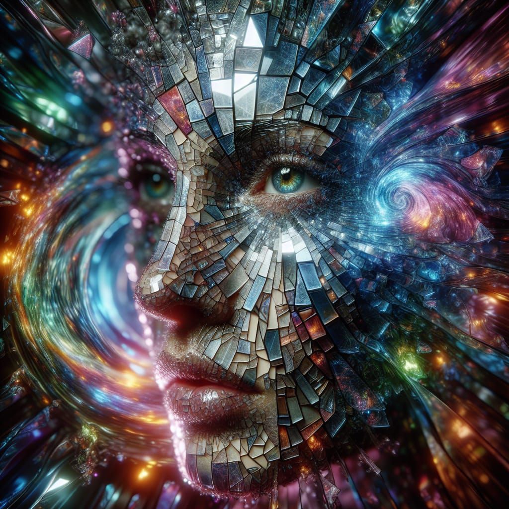 Fractured Identity: A Surreal Mosaic of Memories