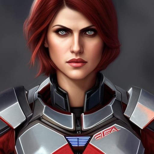 Alexandra Daddario as Mass Effect's Shepard: Digital Art