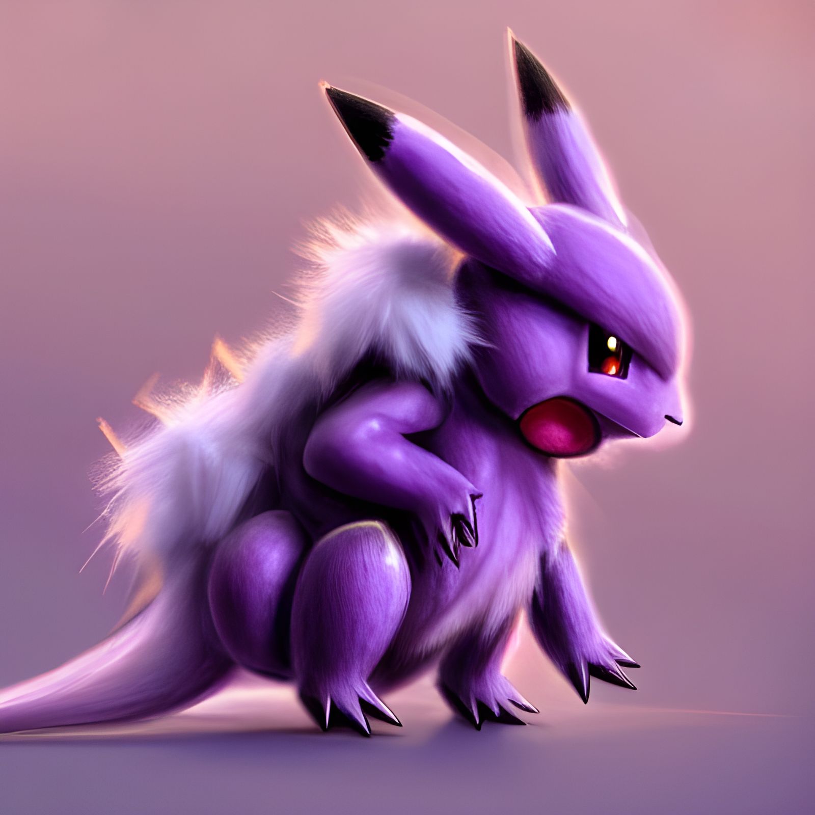 Adorable Purple Pokemon Digital Painting