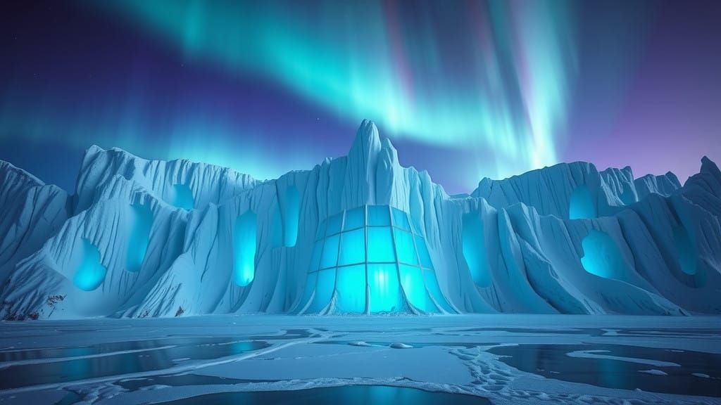 Ethereal Ice Wall in Antarctica Glows with Celestial Beauty