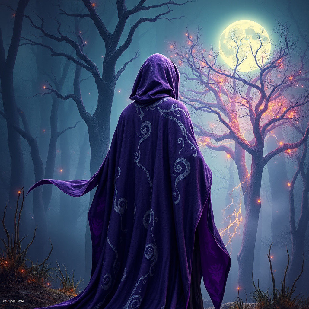 Ethereal Being Emerges from Mystical Forest Scene