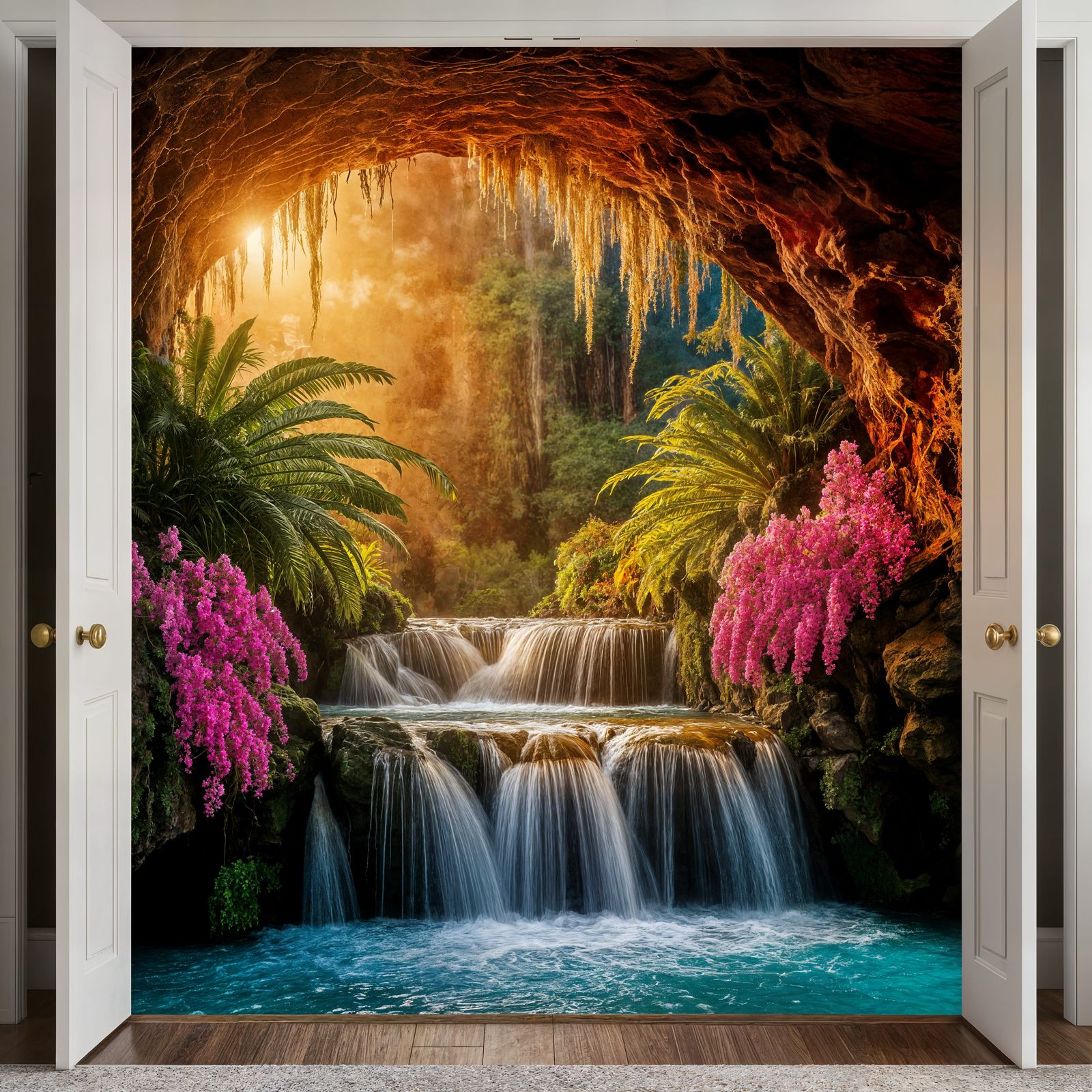 Waterfall Grotto Revealed in Closet Door Vista