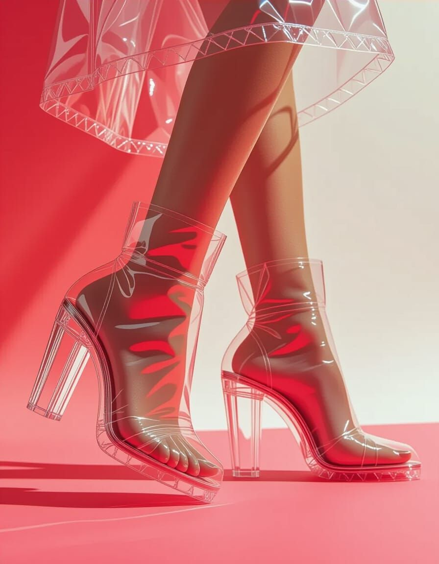 Bubble Wrap Shoes: High Fashion Editorial Photography