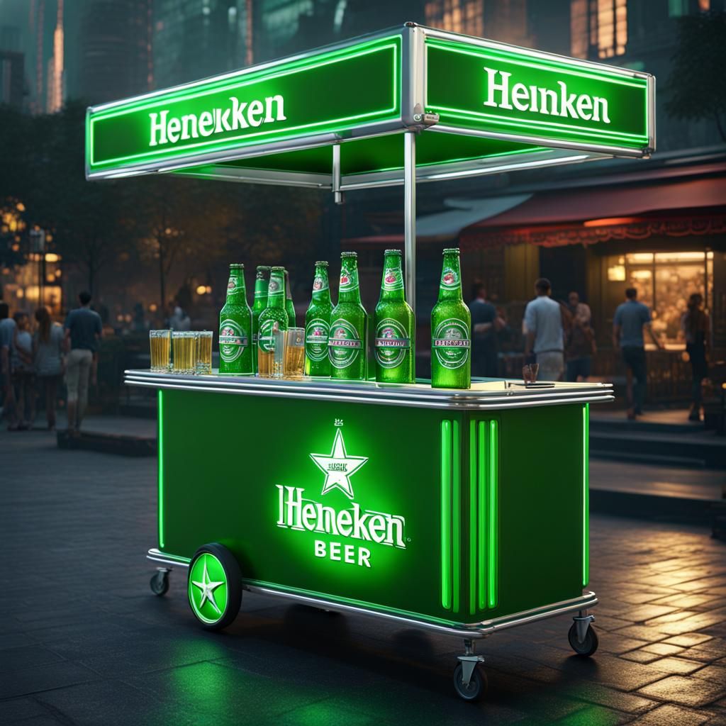 Heineken Portable Bar in Jakarta at Sunset
