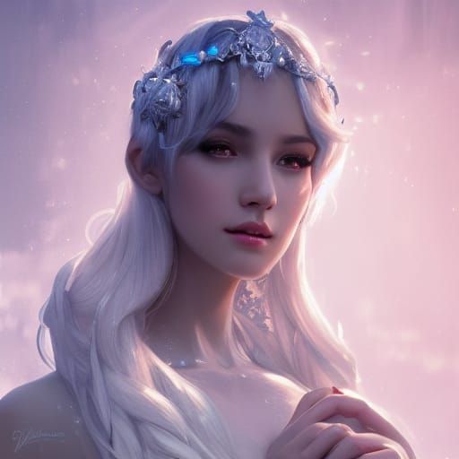 Icy Portrait in Art Nouveau Style