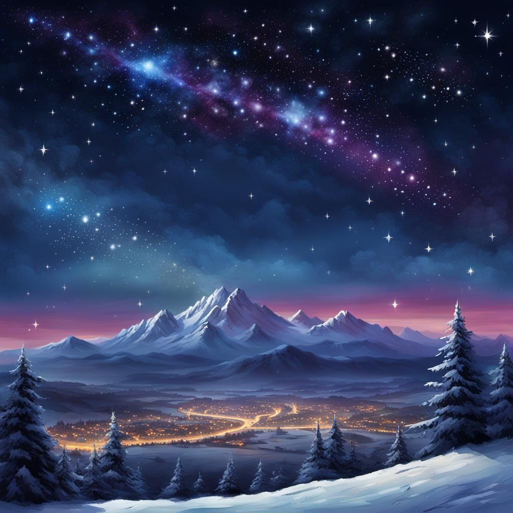 Orion Constellation in a Starry Night Sky