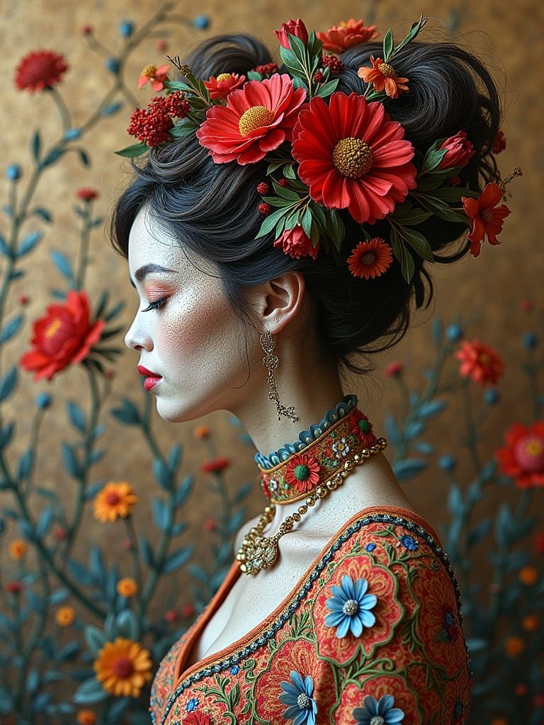 Architextual Couture Doodleblend Petrykivka Hyaline Poetic Quilling Melodramatic Lighting Fashion