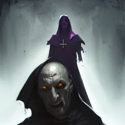 Sinister Evil Priest and Nun, Dark Art