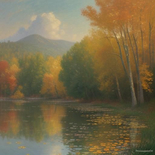 Cozy Autumn Cabin: Impressionist Landscape Painting